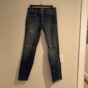 Ralph Lauren RUGBY Jeans. Sz 27.  Low rise, straight leg.  Embroidery.